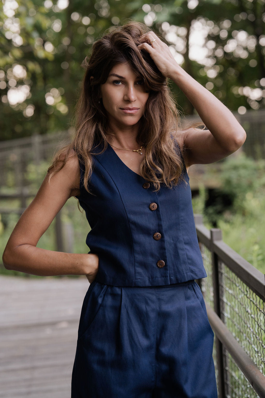 Pants Set in Navy Twill