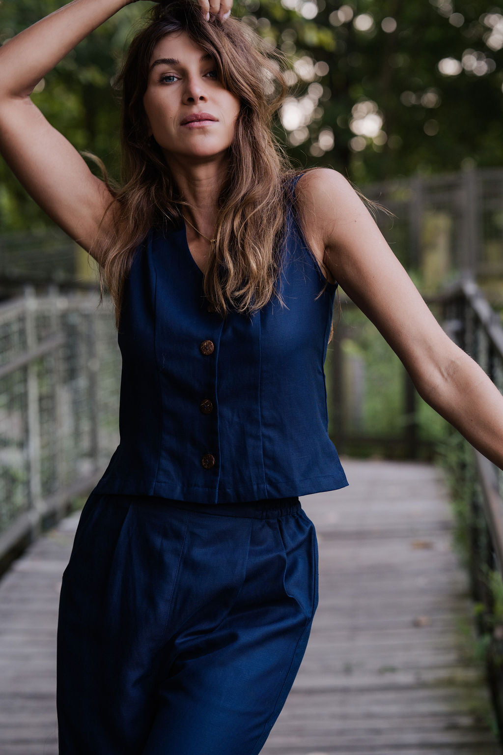 Pants Set in Navy Twill