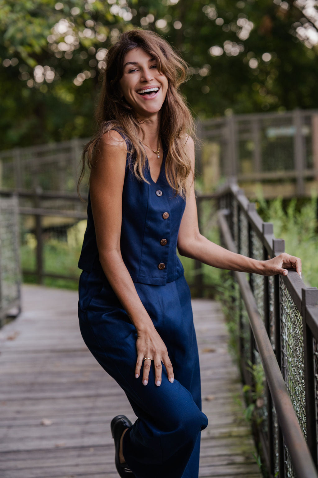 Pants Set in Navy Twill