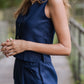 Pants Set in Navy Twill