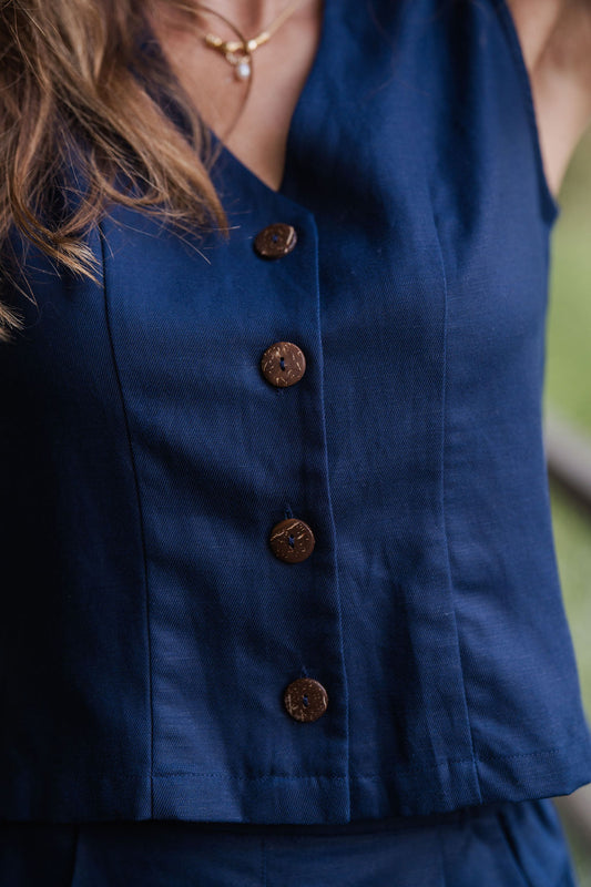 Pants Set in Navy Twill