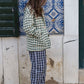 Katie Handwoven Cotton Pants in Navy Gingham