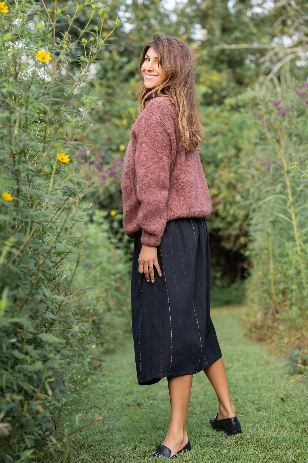 Helen Mohair Turtleneck in Rose Made to Order