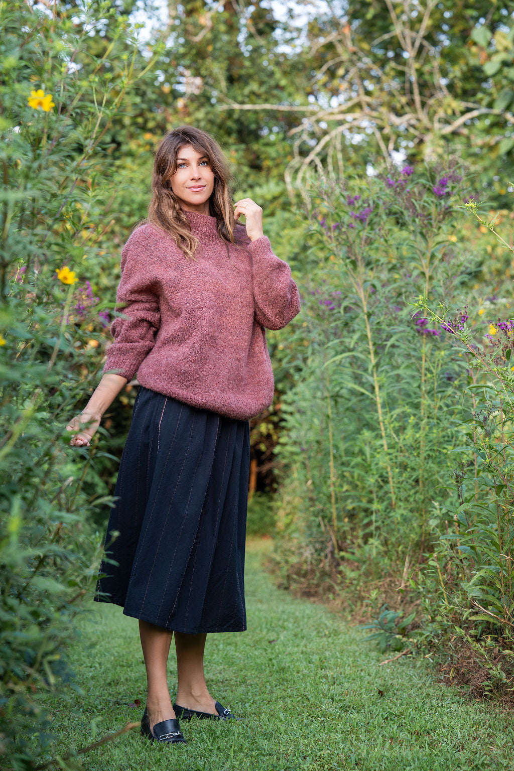 Helen Mohair Turtleneck in Rose Made to Order