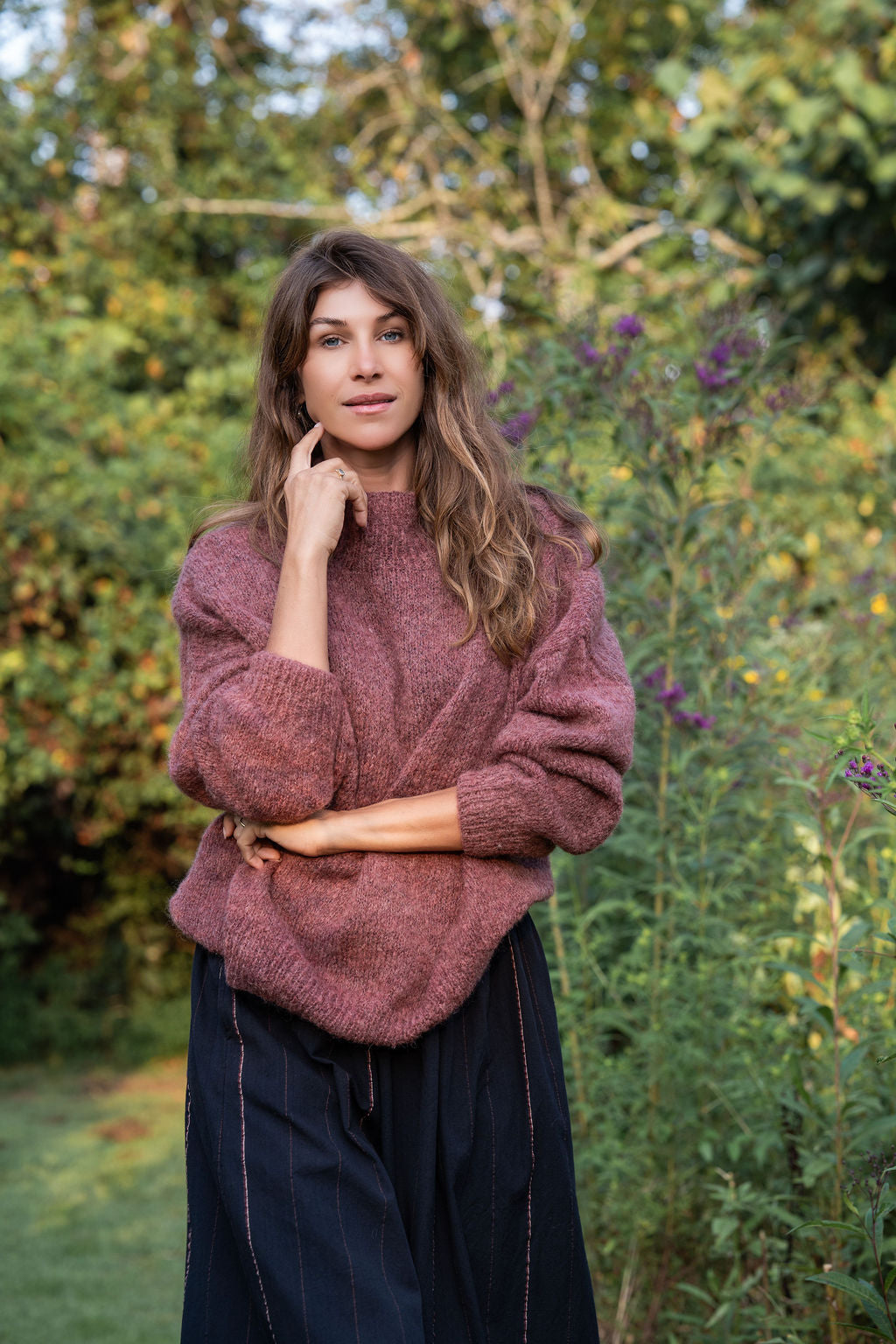 Helen Mohair Turtleneck in Rose Made to Order