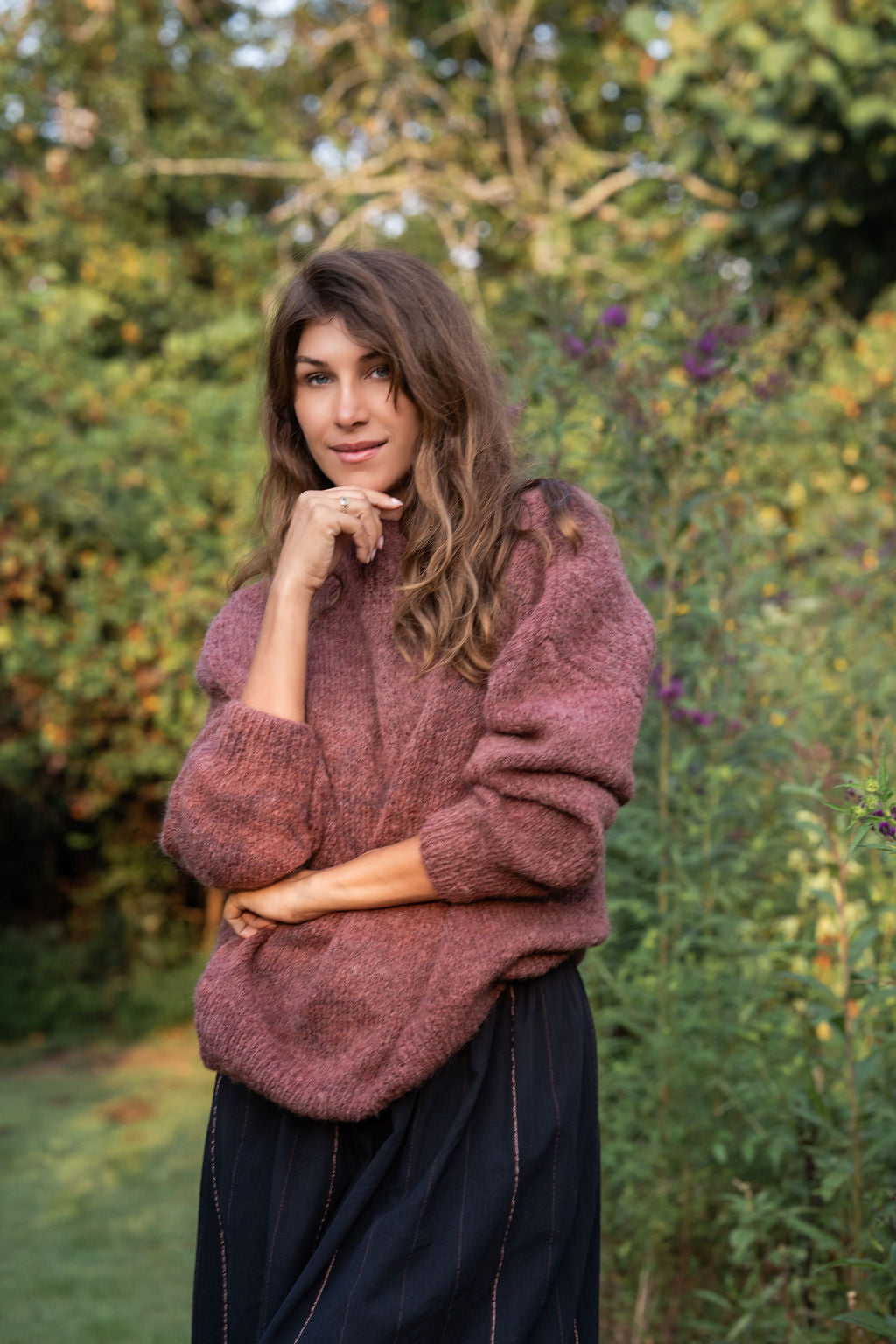 Helen Mohair Turtleneck in Rose Made to Order