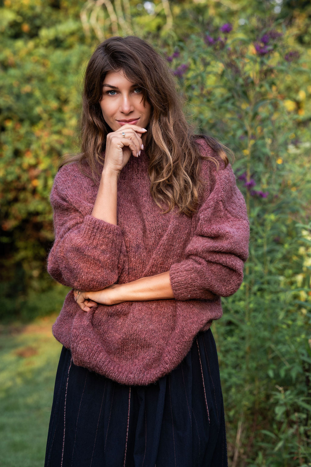 Helen Mohair Turtleneck in Rose Made to Order