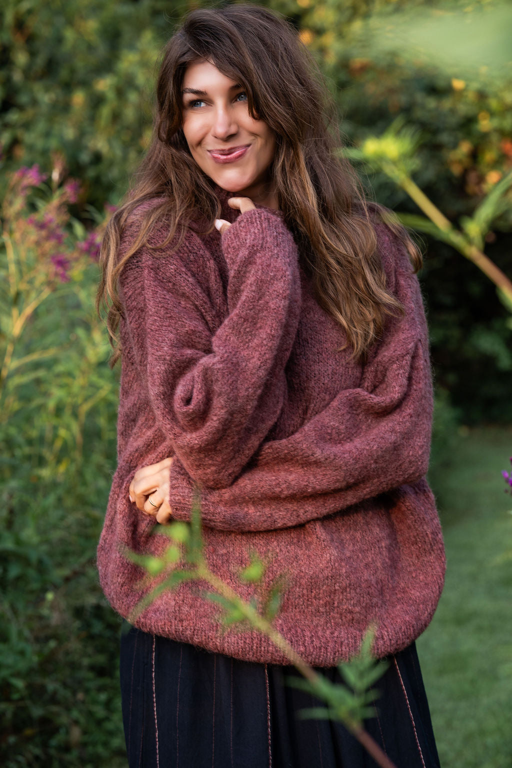 Helen Mohair Turtleneck in Rose Made to Order