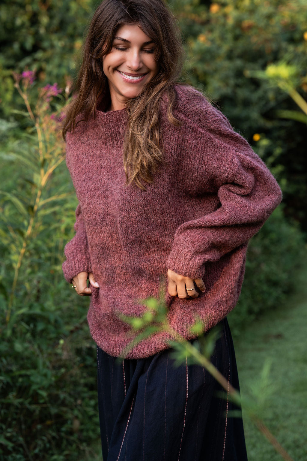 Helen Mohair Turtleneck in Rose Made to Order