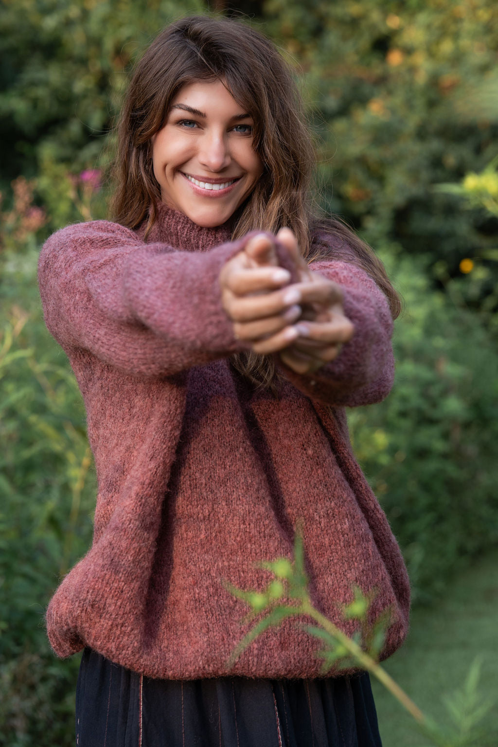 Helen Mohair Turtleneck in Rose Made to Order