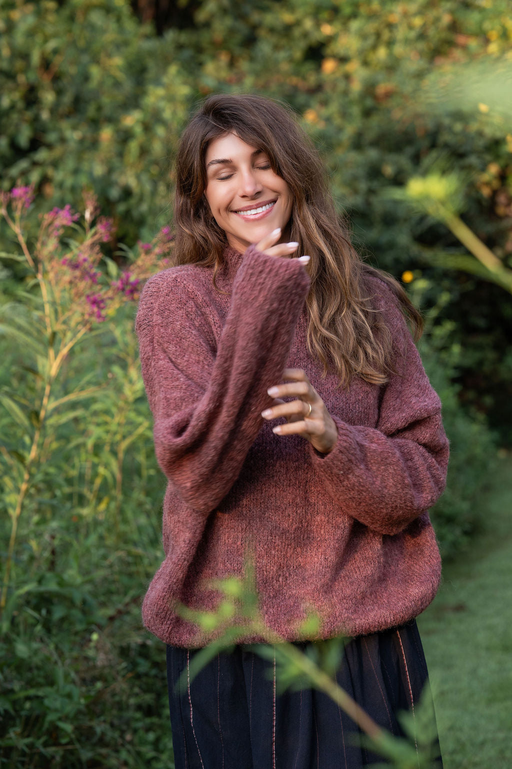 Helen Mohair Turtleneck in Rose Made to Order