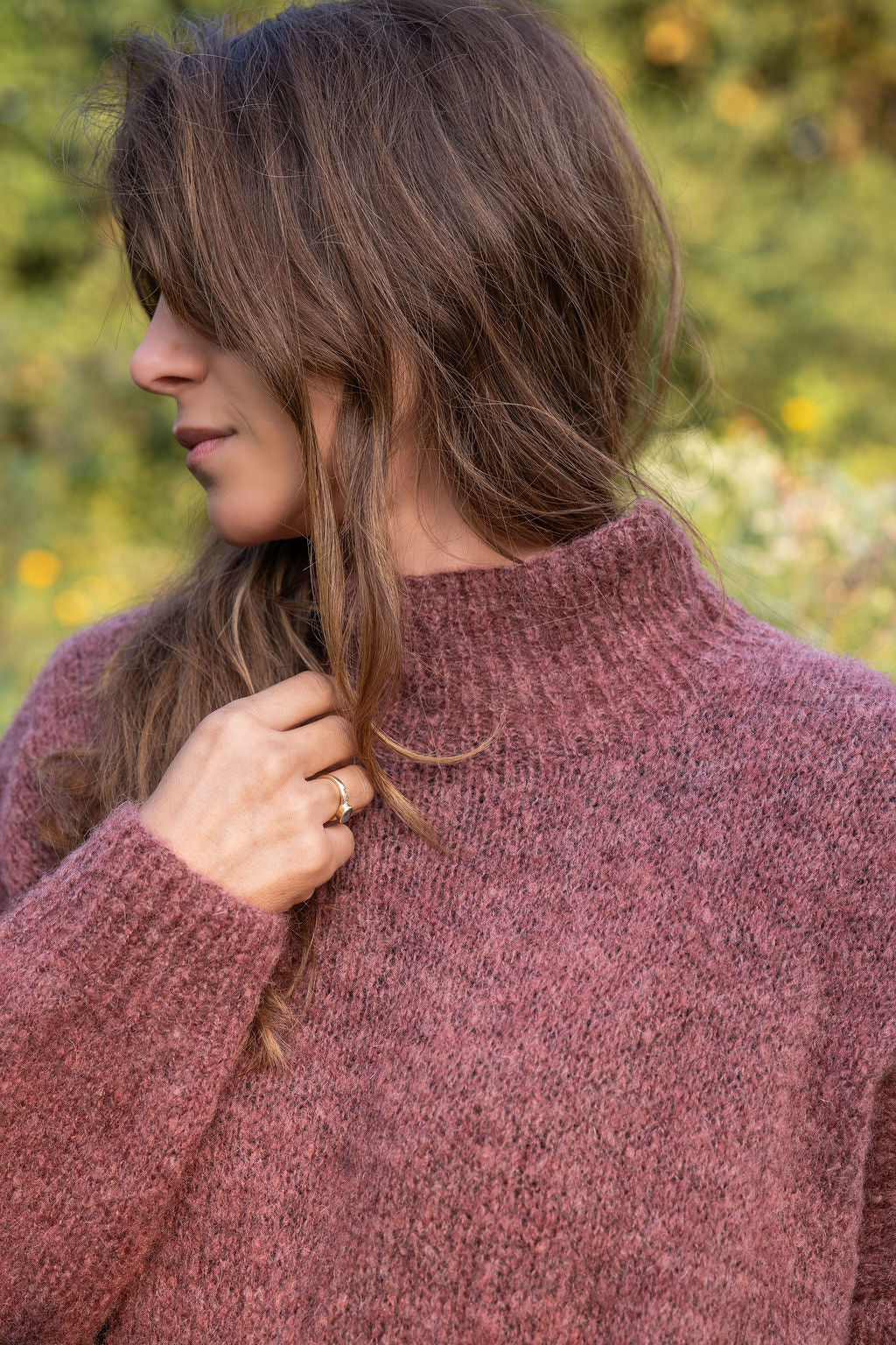 Helen Mohair Turtleneck in Rose Made to Order