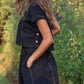 Handwoven Cotton Skirt Set Black Made to Order
