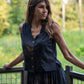 Vest Shirt in Black Linen