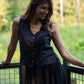 Vest Shirt in Black Linen