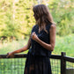 Vest Shirt in Black Linen