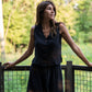 Vest Shirt in Black Linen