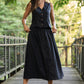 Vest Shirt in Black Linen