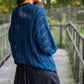 Trish Lace Cotton Sweater in Emerald Blue Made to Order