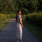 June Dress in Red and White Striped Linen