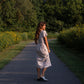 June Dress in Red and White Striped Linen