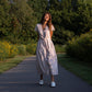 June Dress in Red and White Striped Linen