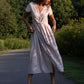 June Dress in Red and White Striped Linen