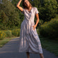 June Dress in Red and White Striped Linen