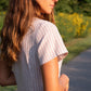 June Dress in Red and White Striped Linen