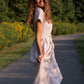 June Dress in Red and White Striped Linen