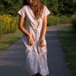 June Dress in Red and White Striped Linen