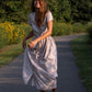 June Dress in Red and White Striped Linen