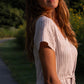 June Dress in Red and White Striped Linen