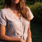 June Dress in Red and White Striped Linen
