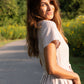 June Dress in Red and White Striped Linen
