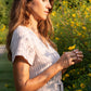 June Dress in Red and White Striped Linen