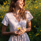 June Dress in Red and White Striped Linen