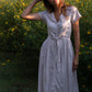 June Dress in Red and White Striped Linen