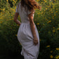 June Dress in Red and White Striped Linen
