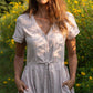 June Dress in Red and White Striped Linen
