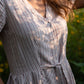 June Dress in Red and White Striped Linen