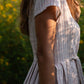 June Dress in Red and White Striped Linen