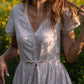 June Dress in Red and White Striped Linen