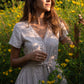 June Dress in Red and White Striped Linen