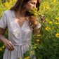 June Dress in Red and White Striped Linen