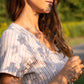 June Dress in Red and White Striped Linen