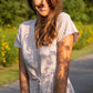 June Dress in Red and White Striped Linen