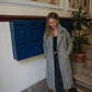 Portuguese Wool Polly Coat in Black and White Herringbone Made to Order