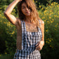 Dilsi Handwoven Cotton Overalls in Blue Gingham Made to Order