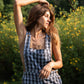 Dilsi Handwoven Cotton Overalls in Blue Gingham Made to Order